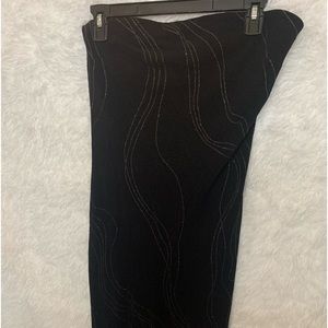 Express Womans A-Line Dress Tube Sleeveless Black Glitter Built in Bra Size L